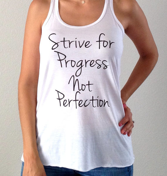 Strive for Progress Not Perfection Flowy Tank Top