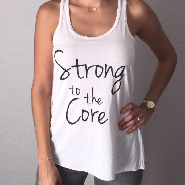 Strong to the Core White Flowy Tank Top